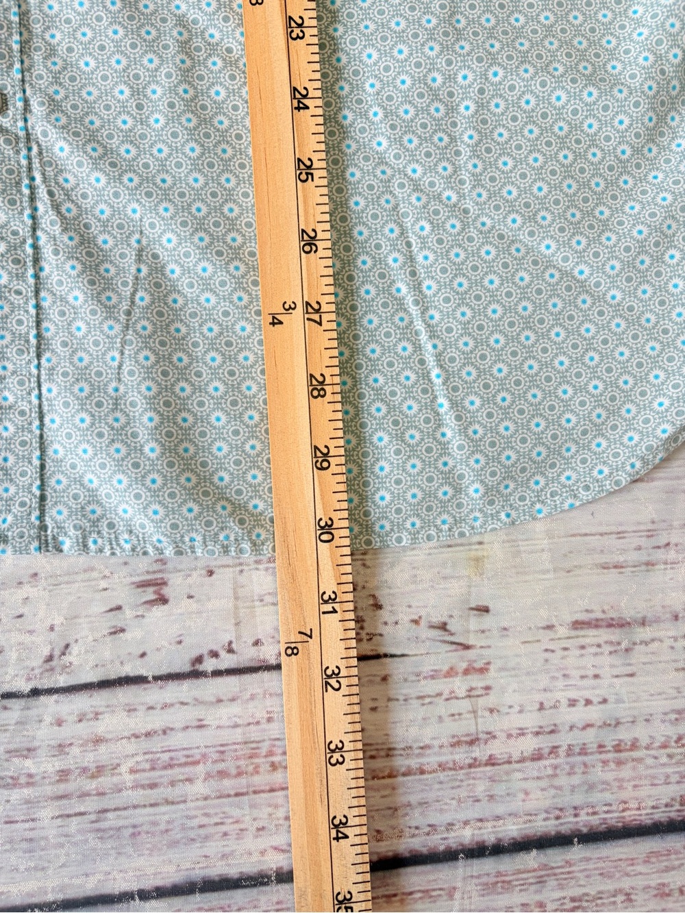 Denim & Flower Short Sleeve Button-Down Shirt in Light Mint Green Geo Print XL - Picture 4 of 10